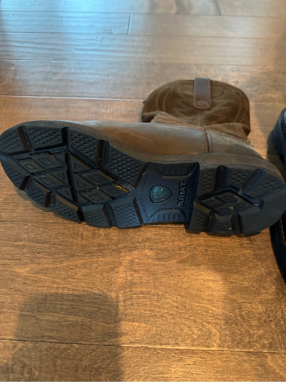 Ariat Brown Leather Cowboy Work Boots steel toe - Picture 3 of 4